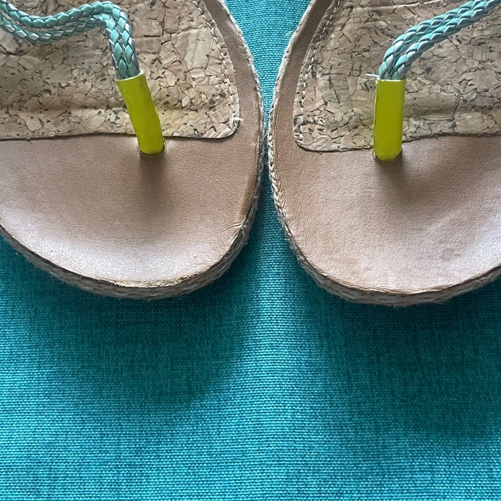 Gianni Bini Green and Tan Minimalist Sandals - Picture 3 of 6